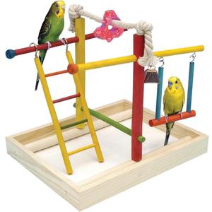 Penn-Plax Bird Life Wooden Playpen  Perfect for Parakeets, Lovebirds, Parrotlets, Cockatiels, and Green Cheek Conures  Medium