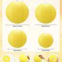 Treela 48 Pcs Paper Lanterns Party Decorations Chinese Round Paper Decor 4/6/8/10 Inch Asian Hanging Lamps Decorative for Graduate Wedding Birthday Party Bridal Parties Supplies(Yellow)