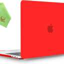 UESWILL Matte Hard Case Compatible with MacBook Pro 15 inch with Touch Bar & USB-C 2016 2017 2018 2019 Release Model A1990 A1707, Red