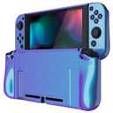PlayVital Ergonomic Grip Case for Nintendo Switch, Upgraded Protective Hard Case Protector for Switch - Shock-absorbent Anti-Scratch Dockable Durable Cover Game Accessories, Chameleon Purple Blue