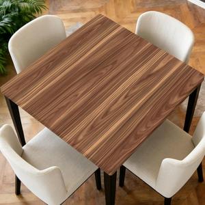 Square Fitted Tablecloth with Elastic Edge Design Table Cover Waterproof Stain-Resistant Wipeable Table Cloth for Kitchen Dining Picnic Patio Outdoor Party Wooden 54x54 Inch