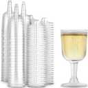 Stock Your Home 5 oz Clear Plastic Wine Glass (80 Pack) - BPA Free & Recyclable - Shatterproof Wine Goblet - Disposable & Reusable Cups for Champagne, Dessert, Food Samples, Catering, Weddings