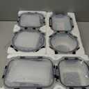 HOMBERKING 18 Piece Glass Food Storage Containers with Lids, Glass Meal Prep Containers, Airtight Lunch Bento Boxes, BPA-Free & Leak Proof, Oven, Freezer and Dishwasher Safe (9 lids & 9 Containers) (Black)