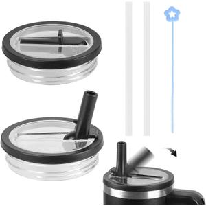 40 oz Stanley lid replacement, for Stanley H2.0 Quencher Cup Accessories, Stanley cup lid replacement 40 oz, tumbler lid replacement, 2pack, Black