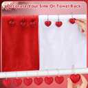 2 x 48 Pcs Seasonal Shower Curtain Hooks Set Valentines Day Bathroom Decor Decorative Shower Curtain Rings for Holiday Christmas Thanksgiving Fall Halloween Accessories, Stainless Steel