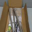 Ihomepark Shepherds Hook for Outdoor, 62 Inch Tall & 5/8 Inch Diameter Stainless Steel Heavy Duty Poles to Hang Outdoor Lights with 5 Prongs Base, Suitable for Bird Feeders or Wedding Decors(1pack) (Silver)