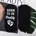New Daddy Dad Gifts for Men Husband First Time Dad Father Gifts for Men Soon to Be Daddy Socks Gifts 2025 Pregnancy Announcement Gifts for Him Husband Dad Daddy to Be Socks Gifts for 1st Time Dad (Black)