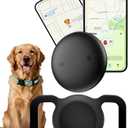 GPS Tracker for Dogs Collar (iOS & Android) - Dogs GPS Tracker Smart Pet Activity Tracker, No Subscription, Works with Google Find Hub & Apple Find My App, Anti-Lost for Keys, Pet Items Grey