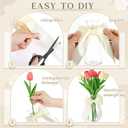 20 Pcs Small Plastic Bud Vases Bulk with Ribbon for Centerpieces, Clear Flower Vases for Wedding Home, Height Shatterproof Vase for Wedding Home Party Table Decoration (White Ribbon)