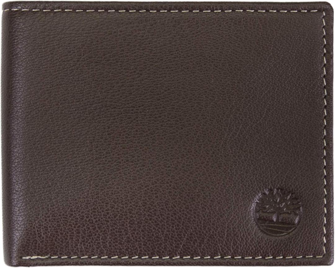 Timberland Men's Leather Wallet with Attached Flip Pocket (Brown (Blix))
