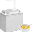 2L Sauce Dispenser Pump Stainless Steel Condiment Pump Station Condiment Pump Dispenser with 2.1 Quart Jar