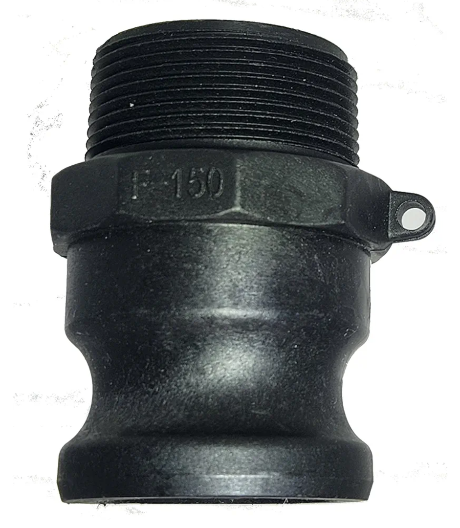F-150 1.5" Pumpout Adapter with NPT Threads for Standard Marine Holding Tanks - 1-1/2 Inch Type F Polypropylene Camlock Coupling, Male Adapter x Male NPT Threads, F150 Black, 2 pcs