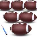 jiaonun Youth Size 6/Official Size 9 Footballs Bulk, Inflatable with Pump for Youth, Junior, Adult, College, High School, Regulation Size Football, American Football, Composite Leather Football