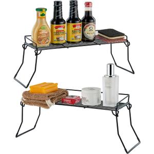 Metal The Sink Vanity Organizer 2 Pack, Bathroom or Kitchen Sink Organizer, Feminine Products Organizer (2 Black)