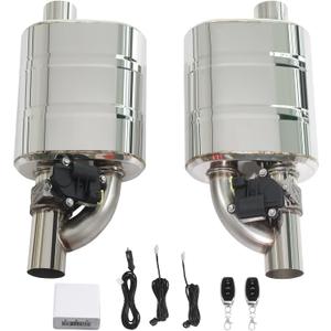 Universal Valved Muffler Kit, Electronic Muffler Valve Cutout Remote Control Offset In Offset Out (2.5in/63mm muffler kit) Universal Valved Muffler Kit, Electronic Muffler Valve Cutout Remote Control Offset In Offset Out (2.5in/63mm muffler kit)
