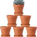 Riseuvo 4 Inch Terracotta Pots with Saucer – 6 Pack Small Clay Flower Pots with Drainage Hole for Succulents, Herbs, Indoor & Outdoor Plants, Wedding Favors