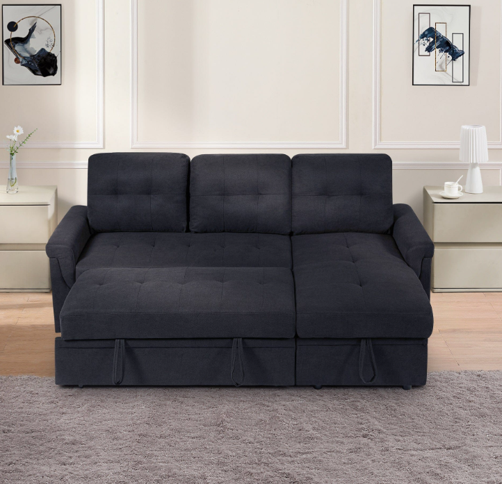 JONPONY Sleeper Sofa, Sofa Bed- 2 in 1 Pull Out Couch Bed with Storage Chaise for Living Room, Sofa Sleeper with Pull Out Bed,