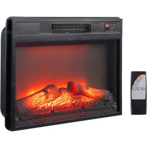 Bonnlo24 Electric Fireplace Insert, 1400W Wall-Mounted/Freestanding Heater, 6 Flame Colors, 5 Brightness Settings, Remote Control, Adjustable Timer, Safe & Quiet Heating for 400 sq.ft