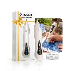 2026 Upgrade Electric Diamond Painting Pen with Display【Industry Ranking No.1—100% Absorption】Wireless Diamond Art Tools【Ergonomic Pen Grip Design】Diamond Art Kits For Adults,White