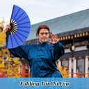 10 Pcs Large Folding Fan Bulk Popping Clacking Fans for Line Dancing Boots on The Ground Hand Fan for Dancing Performance Wedding Party Festival Decorative (9 Colors)