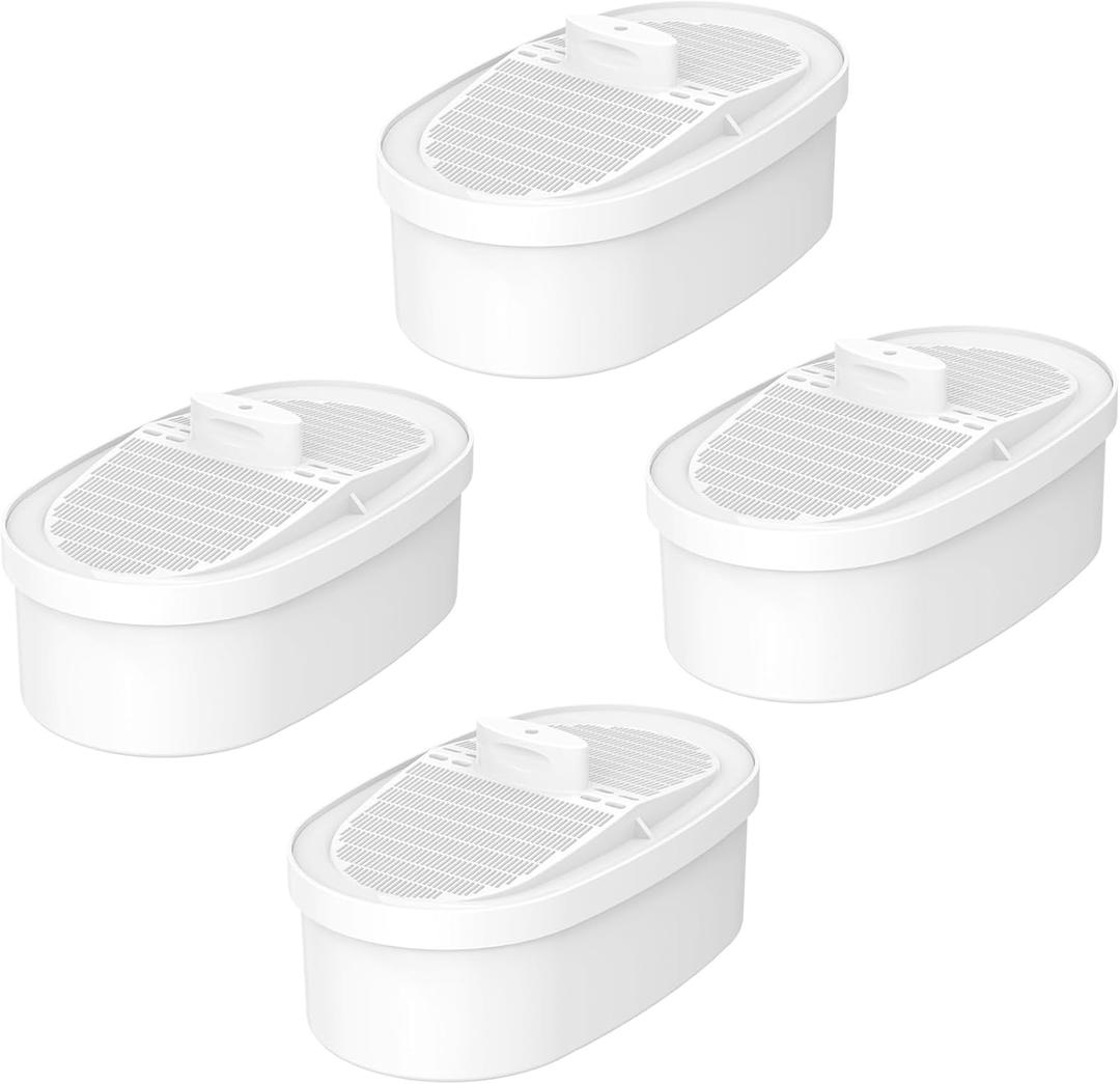 Replacement Filter for Waterdrop WD-PF-01A Plus, Reduces PFOA/PFOS, Chlorine, Compatible with Waterdrop Pitchers, Lasts 3 Months or 200 Gallons, Pack of 4 (Basic - White)
