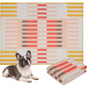 Lovewag Pets Washable Dog Pee Pads, 36" x 48", Waterproof, Non-Slip, Super Absorbent, Reusable Machine-Washable, 2-Pack (Guava Stripes)