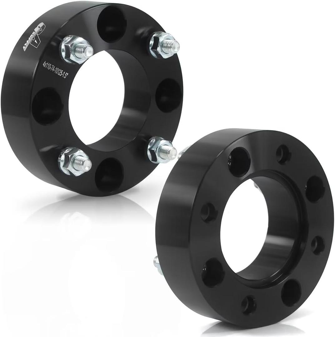GAsupply 1.5" ATV 4x110 Wheel Spacers, 1.5 inch 38mm Wheel Spacer Adapters 74mm Hub Bore with 101.25 Studs, Compatible with Honda, Suzuki, Bombardier, 2 Pack (black)