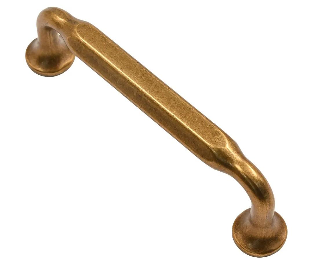 Alzassbg 10 Pack Antique Brass Cabinet Handles, 3-3/4 Inch(96mm) Hole Centers Arch Cabinet Pulls Kitchen Hardware for Cabinets and Drawers AL3109AE