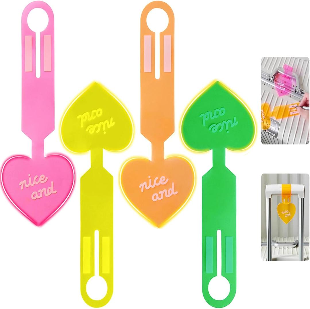 3 x 4pcs, Luggage Tags for Suitcase - Air Travel & Cruise Essentials Luggage Tags, PVC Fluorescent Baggage Tag with Name & Number, Durable Bag Tag to Quickly Spot Luggage, Anti-Loss Suitcase Tags (Universal Size, Mixed Color)