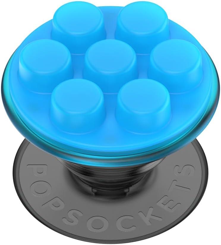 PopSockets Plant-Based Phone Grip with Expanding Kickstand, Adhesive Grip, Eco-Friendly PopSockets for Phone - Translucent Popper Electric Blue