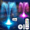 2026 Pool Fountain with Remote,Rechargeable Floating Pool Fountains with 10 Light Show,Pool Water Fountain Pump with Anchor,3 Spray Modes Swimming Pool Fountains for Inground Above Ground Pool-White