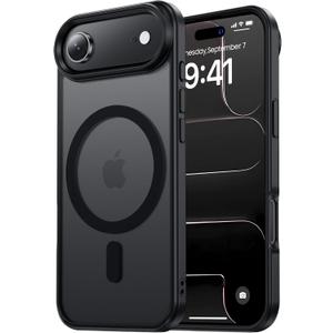 Tigowos Magnetic for iPhone Air Case Fits MagSafe 16FT Drop Resistant Matte Skin Feeling Back Cover Shockproof Slim Fit for iPhone 17 Air Phone Case 6.5 inch,Black