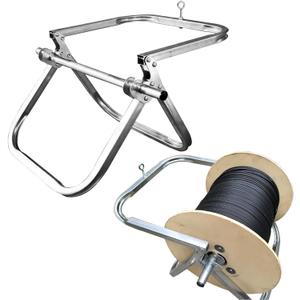 Folding Durable Single Spool Cable Rack - Commercial Industrial Grade Steel Wire Dispenser - Spool Rack Cable Box - Spool Dispenser Bulk Cable Holder & Load Capacity 100 lbs -