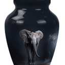 Elephant Walking in Dark Cremation Urns - 3 Inch - Pack of 1 - Adult Male Keepsake