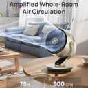 DREO Smart Desk Fan for Bedroom, 13" Powerful 70 ft Whole Room Air Circulator Fan, 120+90 Oscillating Fans with Voice Control, 4 Speeds, 5 Modes, 12H Timer Portable Table Fan for Office, Home