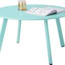 Meluvici Outdoor Side Table, Outdoor/Indoor Metal Steel Patio Coffee Table, Round Weather Resistant Anti-Rust, Green, Pack of 1