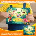 PARTYWIND Foil Pom Poms Art for Kids - Unicorns Princesses Ocean DIY Creative Craft Kits, Travel Toys, Party Favors, School Supplies, Birthday Gifts for Girls Boys Ages 4, 5, 6, 7, 8, 9, 10, 11, 12