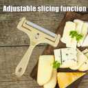 Stainless Steel Wire Cheese Slicer with 8 Replacement Wires & Wrench, Adjustable Handheld Butter Cutter Food Cutter for Mozzarella Cheddar Block Cheese & Butter Slicer Tools(Frosted Gold)