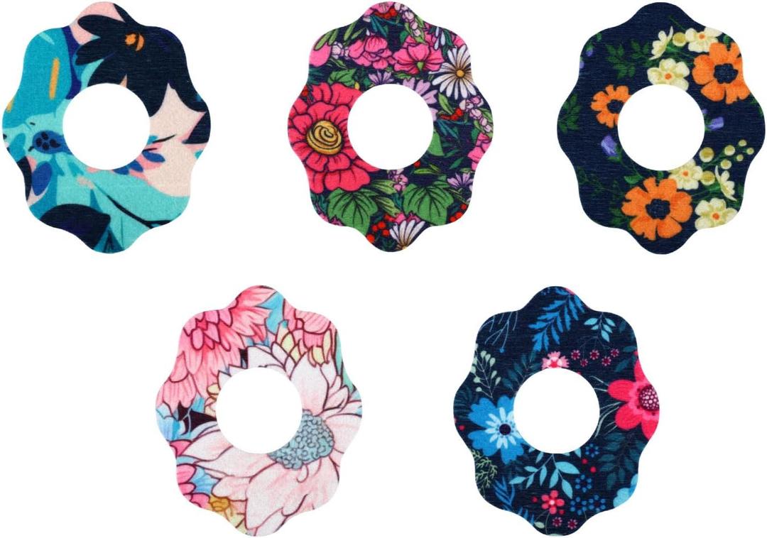 25pcs Waterproof Adhesive Patches for Libre 3 Sensor, Sweatproof CGM Monitor Sticker Covers Breathable Secure Sensor Covers for Libre 3 Accessories (Flower Designs)