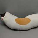 PEACH CAT 27.5" Long Cat Plush Pillow Cute Kitten Stuffed Animals Soft Plushies Toy Gifts for Kids Beige