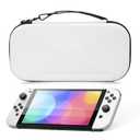 MeloSync Slim Carrying Case for Switch 2 Model 2025, Odorless & Scratch-Resistant Protective with 12 Game Card Slots, 2 Free Screen Protectors, Portable Travel Storage Case white