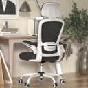 Mimoglad Office Chair, Comfy Desk Chair - High Back Ergonomic Computer Chair with Adjustable Lumbar Support & Headrest, Flip-up Armrests for Guitar Playing, Swivel Task Chair for Home and Office, 16.53d X 19.68w X 50.78h in