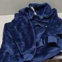 Wearable Blanket Hoodie for Adults Women Men, Oversized Soft Warm Sherpa Fleece Hoodie with Pets Giant Pocket (Navy Marine Blue)