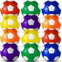 Libima 12 Pcs Soccer Balls with Pump Official Size 5 Soccer Ball Bulk for Child Adult School Sport Training Practice Christmas Operation (Colorful)
