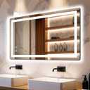 Delma LED Bathroom Mirror with Lights, 24x40 Vanity Mirror for Bathroom Wall, Anti-Fog, Dimmable, Front Lit & Backlit, Memory Function, Shatterproof Tempered Glass, 3 Color Modes(Horizontal/Vertical)