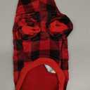 KOOLTAIL Plaid Dog Hoodie Pet Clothes Sweater with Hat and Pocket for Small Medium Large Size Dogs, Soft Winter Warm Dog Cold Weather Coat, Fleece Fall Dog Hooded Sweatshirt for Puppy Cats, Red SM