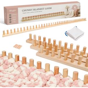 72" Solid Wood Chunky Blanket Loom for Chunky Yarn to Knit without Needles