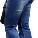 Womens Plus Size Boot Cut Jeans for Women Embroidered Jeans Flare Jean High Waist Stretchy Bell Bottom Denim Pants (Blue, XXL)