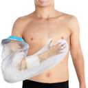 Asunby Kids Cast Covers for Shower Full Arm Waterproof, Rusable Long Bandage Protector Bag for Teens Broken Hand,Wrist,Finger,Elbow, Soft Comfortable Showering Sleeves to Keep Child Wounds Dry(Long)