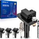 KAX 4-Pack Ignition Coil Pack & Iridium Spark Plugs Kit w/Magnetic Socket for Subaru Impreza 2011-2014 2.5T WRX STI 2015-2018 Forester 2011-2013 2.5T Legacy 2010-2012 2.5T, Replace#UF665, 93893